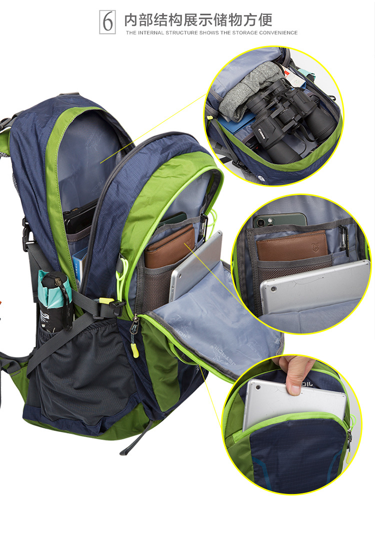 Goat 40L Nylon Waterproof Laptop Daypack Trekking Climb Back Bags Camping Tent Bag For Men Women Hiking Backpacks